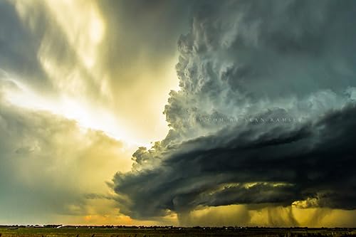 Storm Photography Print (Not Framed) Picture of Supercell Thunderstorm on Spring Day in Oklahoma Weather Wall Art Nature Decor (5" x 7")