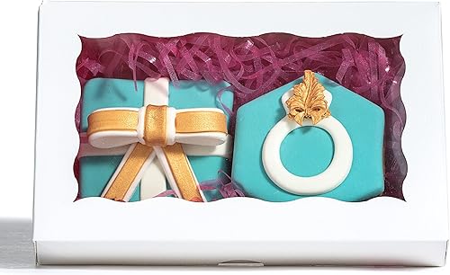 Miniatura 8 de RomanticBaking Paquete de 50 cajas de galletas blancas de 7 x 4 38 x 1 pulgadas con ventana para tartas cajas de macarrón cajas de panadería cajas