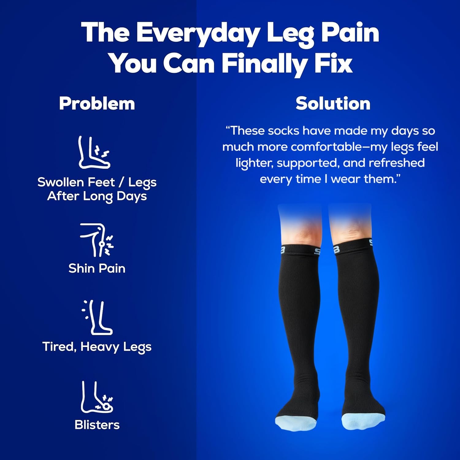 SB SOX 3-Pair Compression Socks for Women & Men (15-20mmHg) – Womens Compression Socks All Day Wear! - Image 5