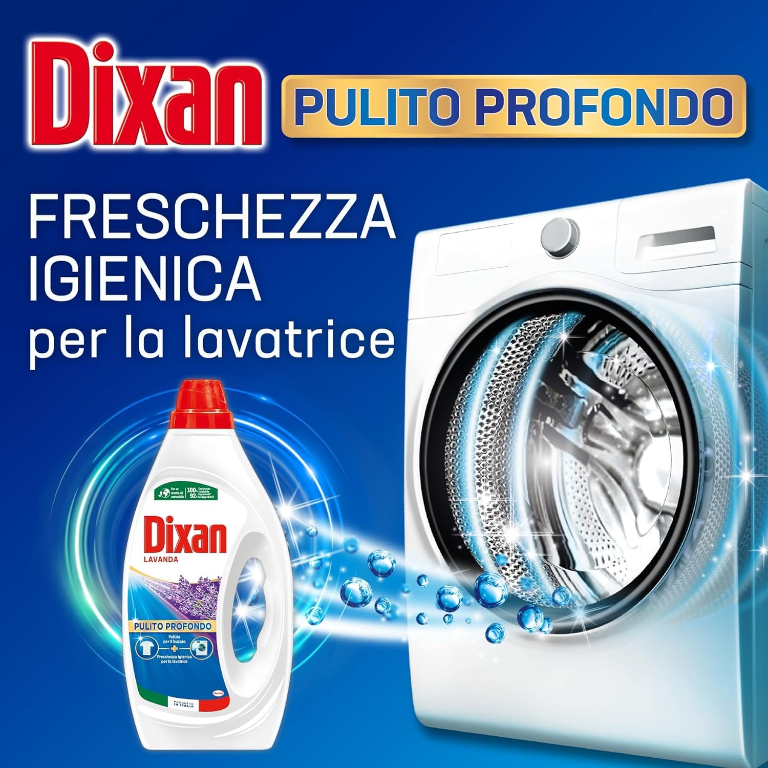 Dixan Detersivo Lavatrice Liquido Lavanda, 5 confezioni da 22 lavaggi, 110 lavaggi totali