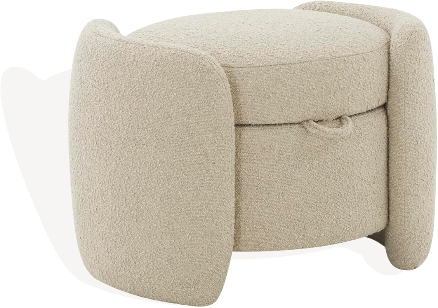 SAFAVIEH Couture Collection Danianna Ivory Boucle Storage Ottoman (Fully Assembled)