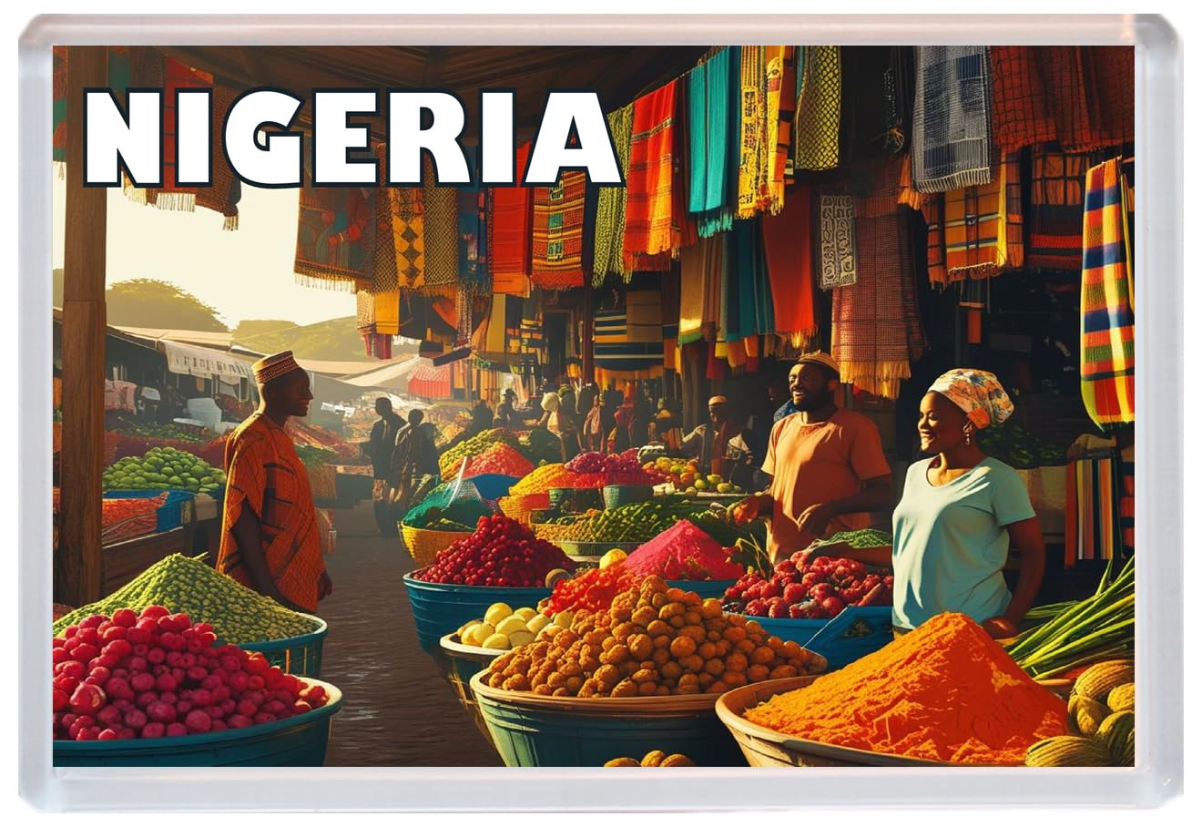 Nigeria - Africa - Jumbo Artistic Fridge Magnet 96 x 67mm