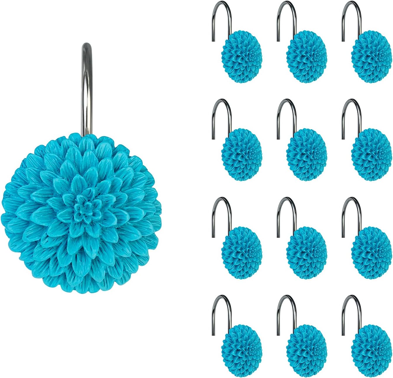Elerslodia Daisy Flower Decorative Shower Curtain Hooks