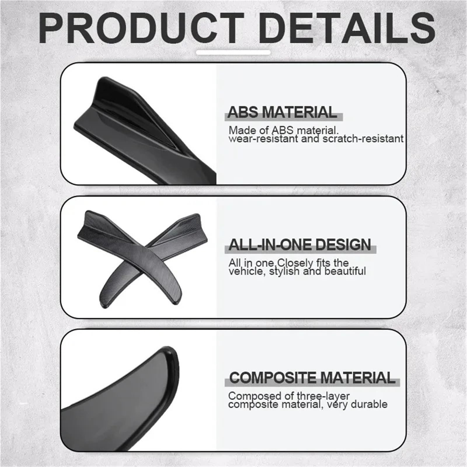 Jupes Latérales 1 Paire De Bas Caisse Universels Voiture Spoiler Pare-Chocs Avant/arrière Protection Anti-Collision