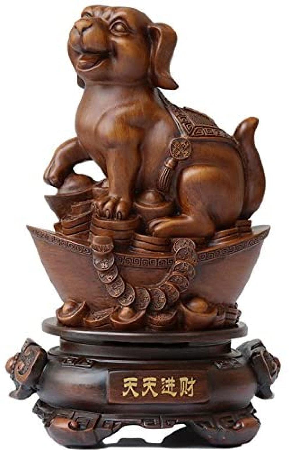 Statue Chien Zodiaque Chinois en Résine Haute Qualité pour Décoration Table Raffinée NaoSIn-Ni