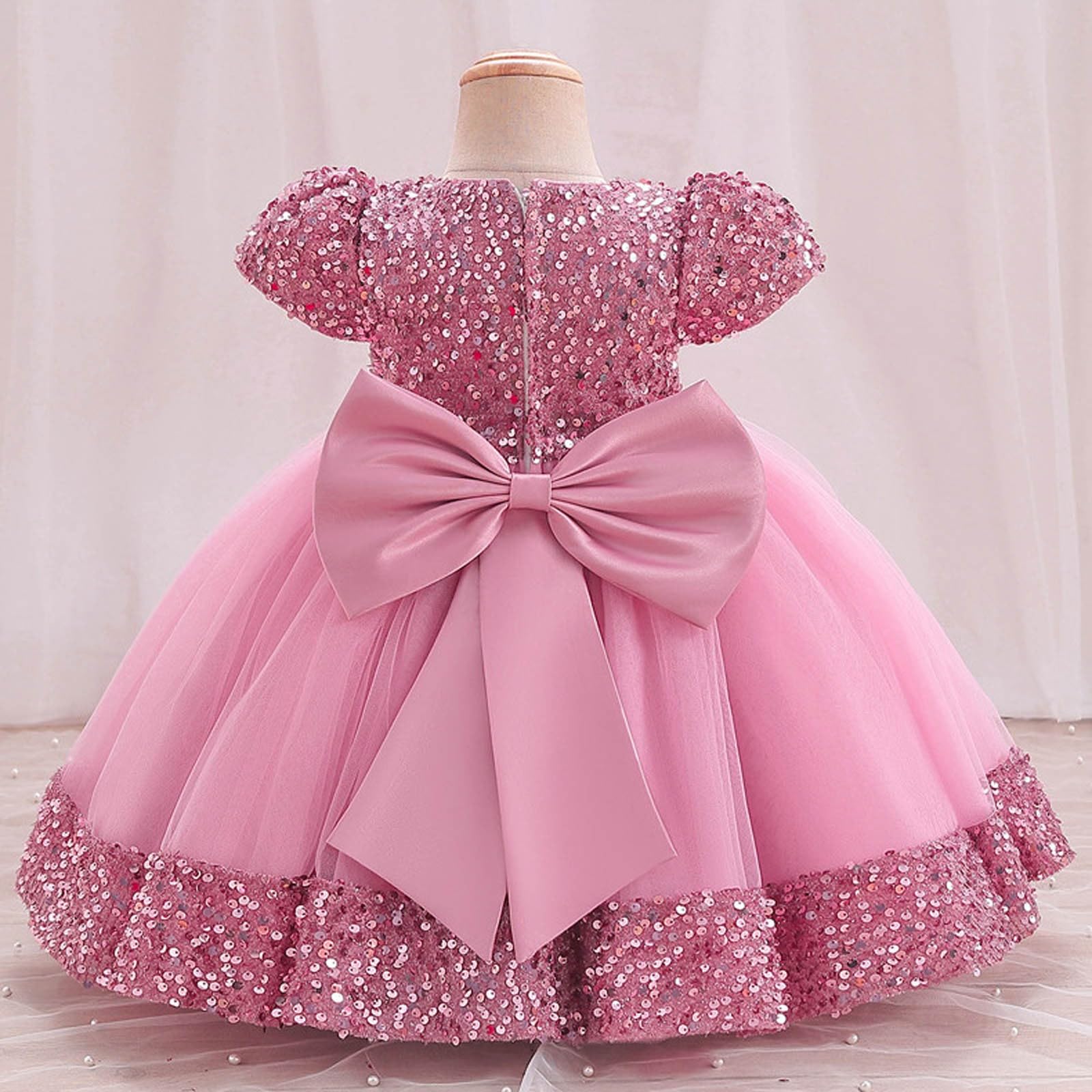 Abito in Rete Elegante per Bambine, Vestito da Principessa con Gonna tutù, Perfetto per Matrimoni e Occasioni Formali