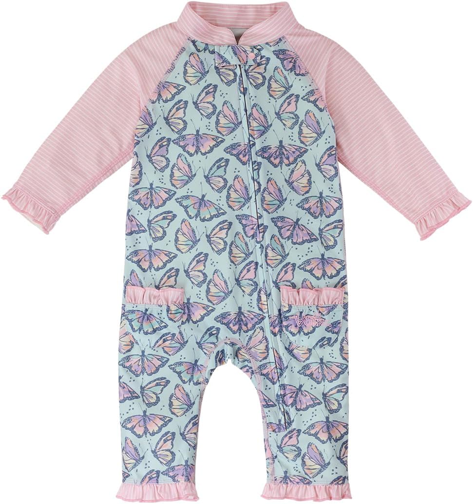 UV SKINZ Baby Girls’ Sun and Swimsuit with UPF 50+ Sun Protection – Full Body Swimsuit for Baby, Baby UV Protection Clothing