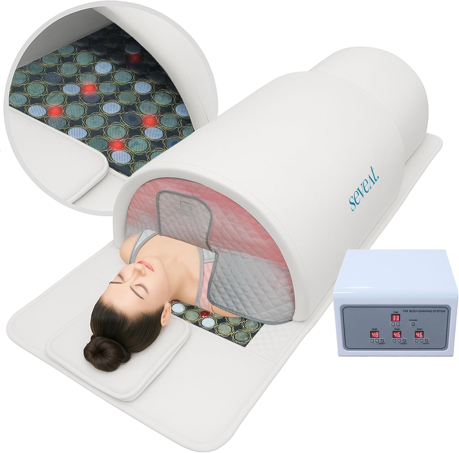 Portable Infrared Sauna Dome | 1300W Power | Near-Zero EMF | Full-Body Dry Sauna with Therapeutic Jade Stones | Home Wellness & Relaxation (Black)