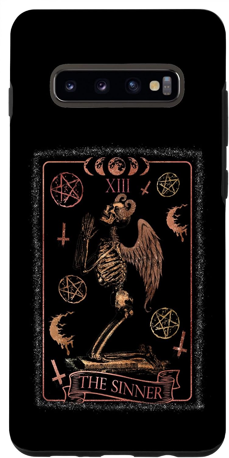 Amazon.com: Galaxy S10+ Satanic Goth Tarot Card The Sinner Dark Academia Aesthetic Case : Cell ...