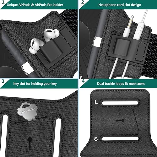 Miniatura 6 de VUP Soporte desmontable para teléfono para correr, brazalete giratorio de 360 para iPod, reproductor de MP3, iPhone, se adapta a todos los