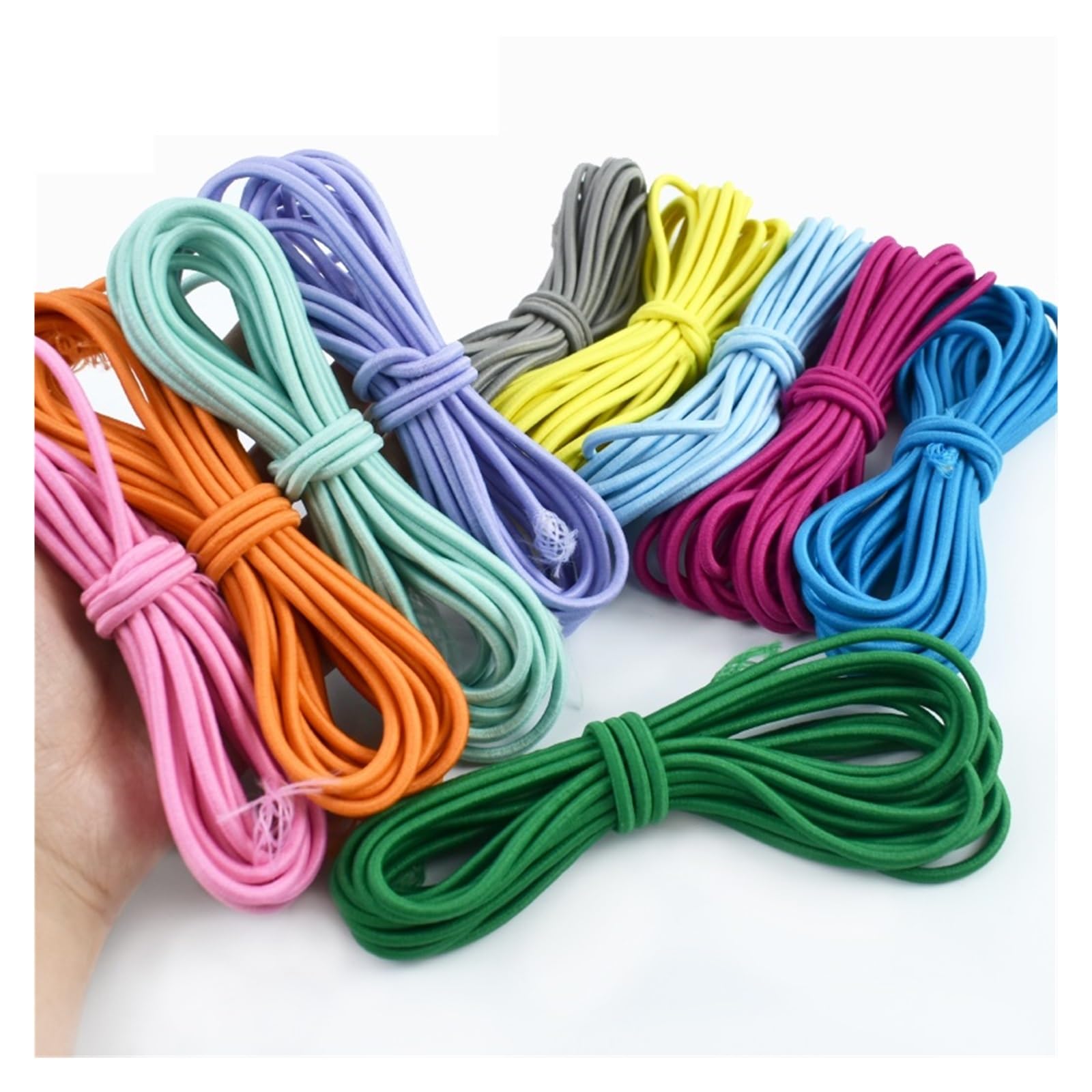 5-30 metrów 4mm mocna elastyczna lina kolorowa elastyczność sznurek gumka do torebek pas odzieżowy DIY akcesoria do szycia(ArmyGreen,30Meters(6Rolls))