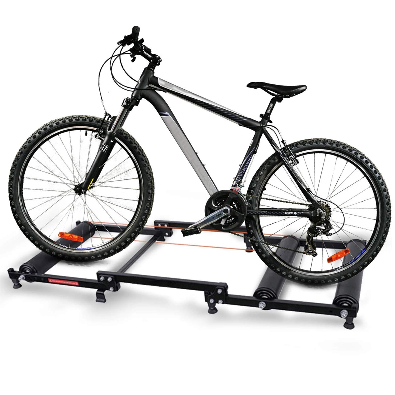 Bike Roller Stand, bike trainer stand for indoor riding, Fits 24-28 inch Mountain, 8 Points Stable Support, Stable Aluminum No-noise, Cycling Home Training