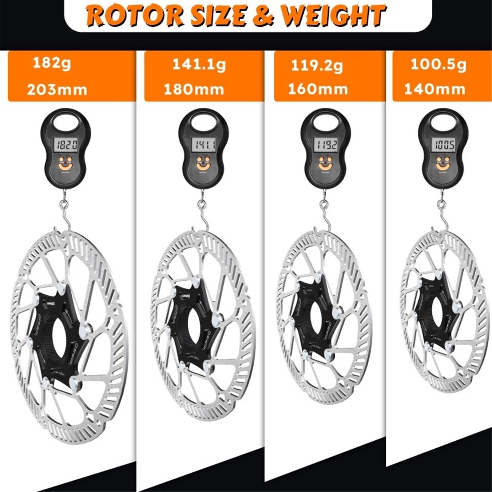 Pinzas de pistones de freno Ajuste para Rotor flotante de freno, disco de bloqueo central de 140/160/180/203mm, pieza de calor abstracta de fuerza ultraligera(203)