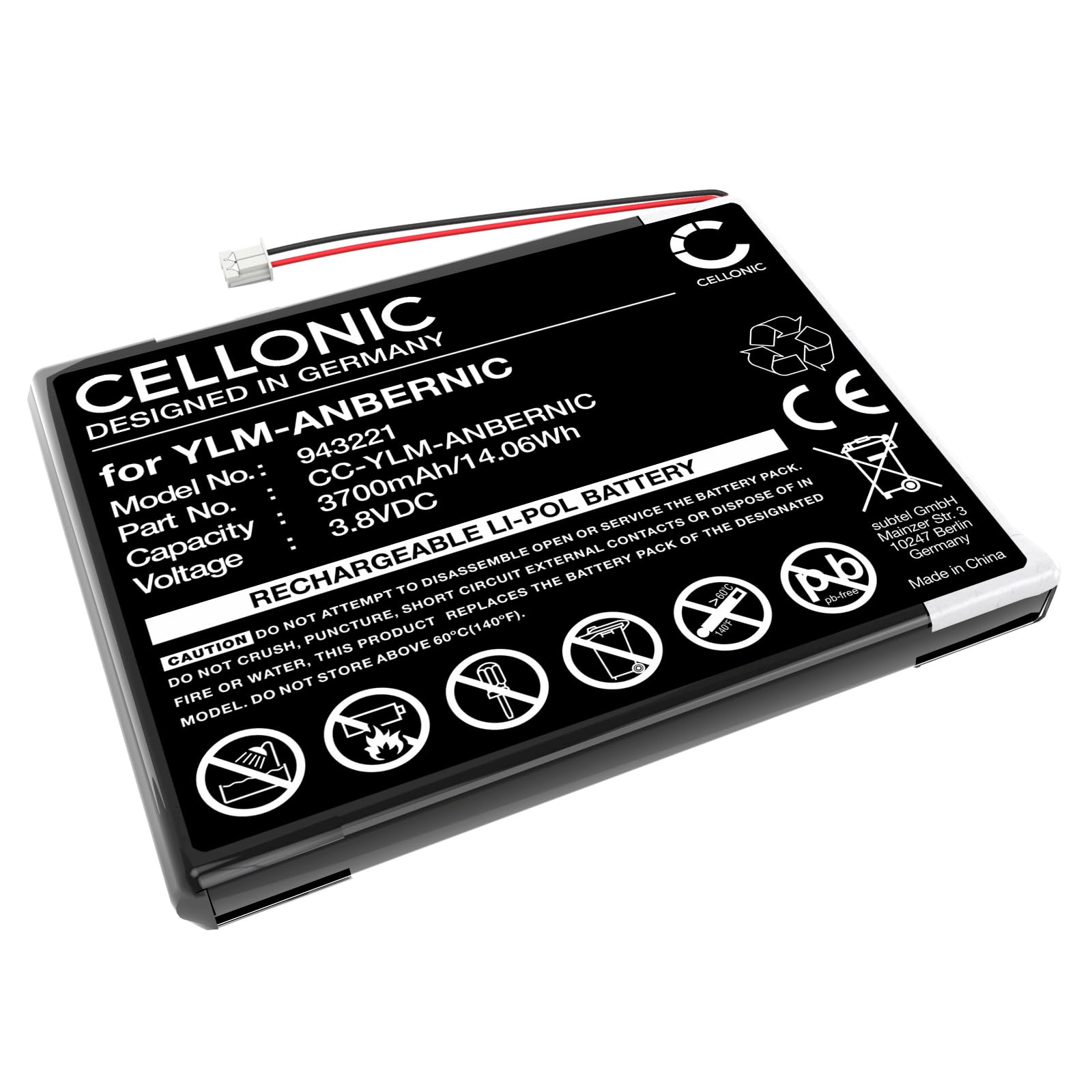 CELLONIC, Battery for Game console Compatible with Anbernic RG35XX, RG351V, YLM-ANBERNIC (3.8V 3250mAh)