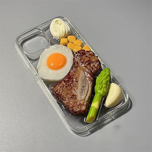 Funda para iPhone 13, 14, 15 Pro Max, con fideos de huevo realistas, funda divertida para Apple iPhone 11 12 (iPhone 16 Pro), transparente