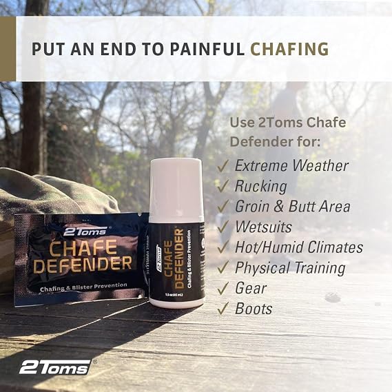 2Toms Chafe Defender, Military-Grade Anti-Chafe and Blister Prevention