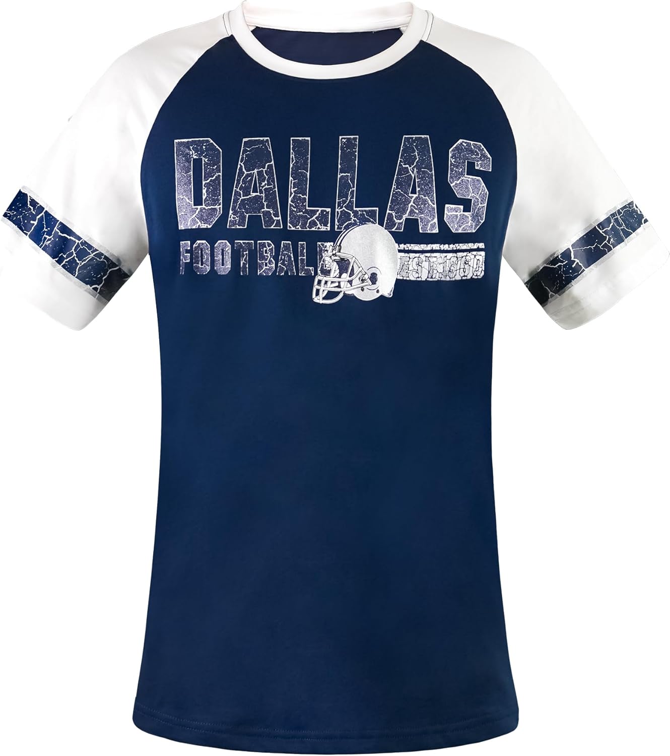 Mens City Football Fans Vintage Sporty Tee Shirts - Navy & White