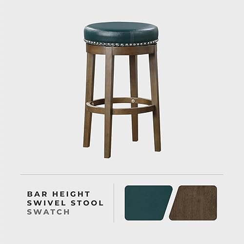 Miniatura 6 de Lexicon Kenmare Taburete giratorio de altura para pub (juego de 2), 29" SH, verde