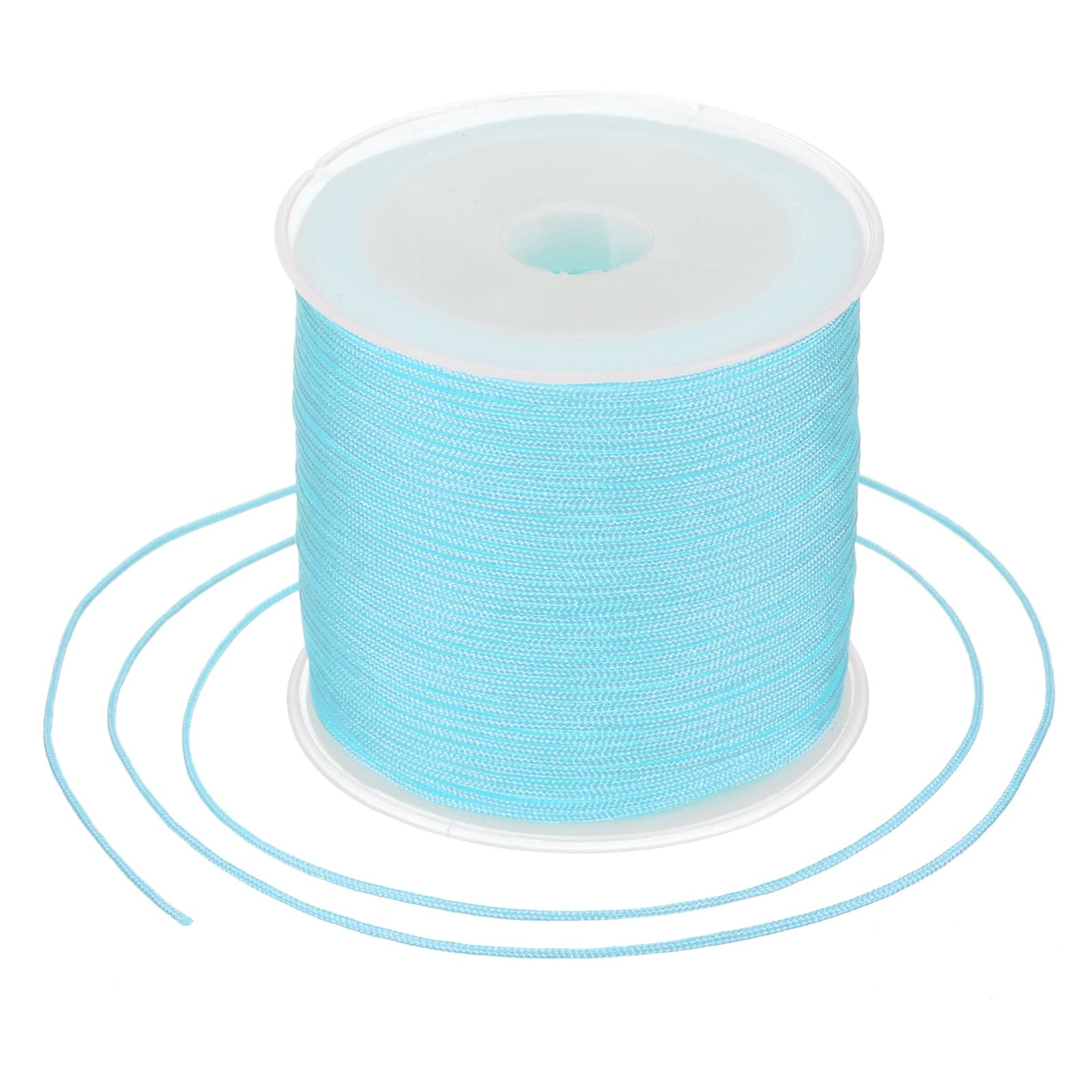 sourcing map 0.8mm Nylon String for Bracelets, 44 Yards Thread Sky Blue