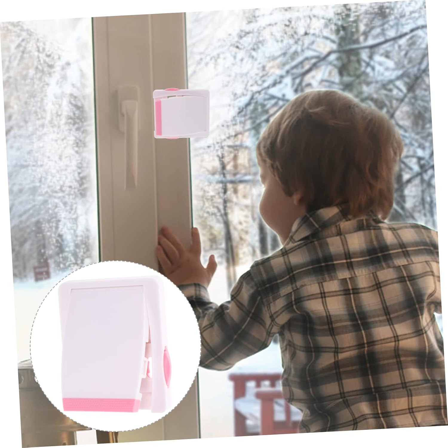 FAVOMOTO 5pcs Adhesive Sliding Window Lock for Boy Girl Safety Door Lock Prevent Accidental Openings for Boy Girl Easy to Install for and Doors