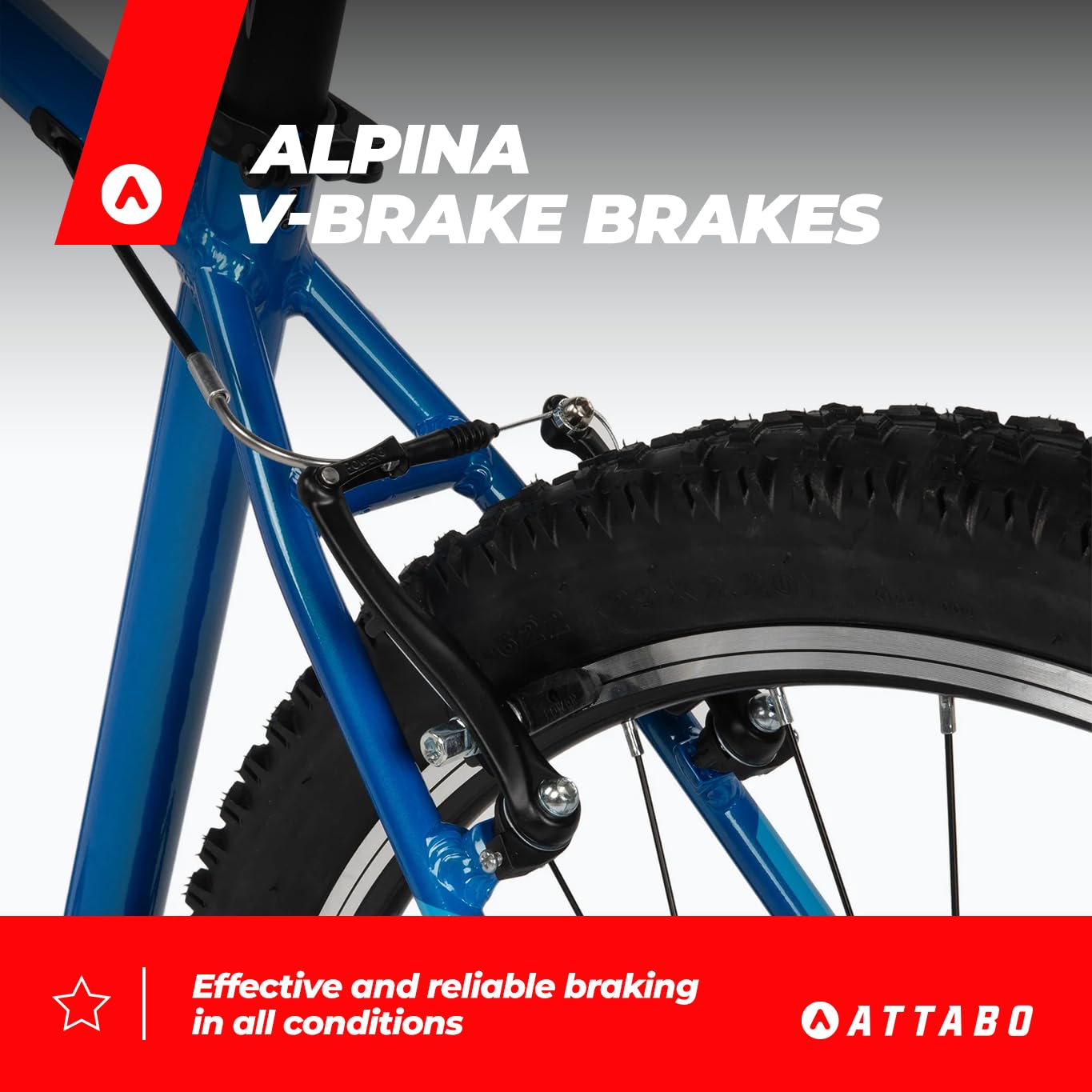 ATTABO Bicicletta da Uomo ALPE 1.0 Mountain Bike con Telaio in Alluminio Manubrio ergonomico da 17|19|21" Bici Uomo con Ruote da 29" Sella Regolabile Deragliatore a 21 velocità Colore Blu|Rosso