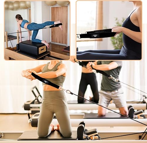 Miniatura 6 de 1 par de correas de doble bucle de Pilates para Reformer Fitness D-Ring Straps Handle Yoga Ejercicio Accesorios para el gimnasio en casa
