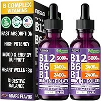 Vista 13 de Paquete de 2 gotas líquidas de vitamina B12 y B6, complejo de vitamina B sublingual B12 - Vitamina B 12 de 5000 mcg - B12 metilcobalamina