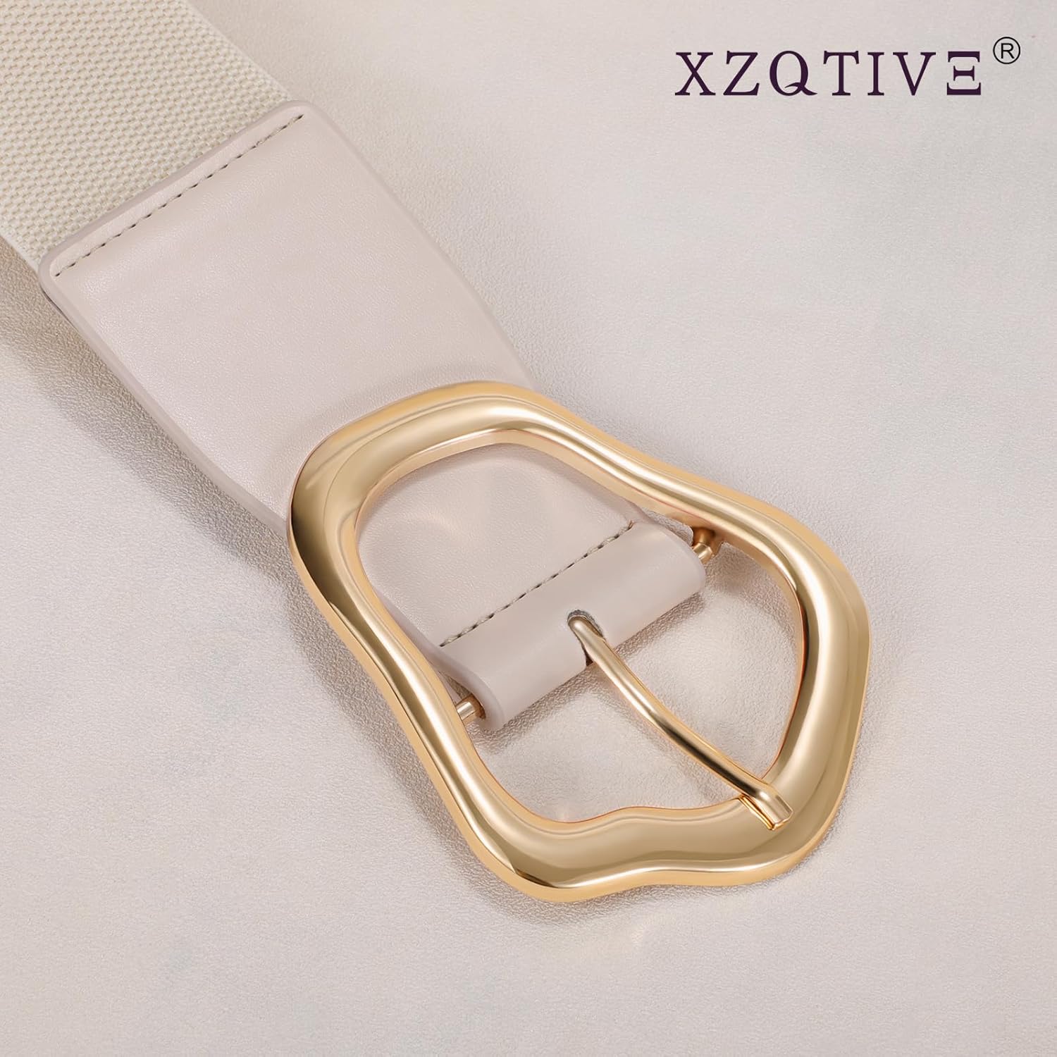 XZQTIVE Women Wide Elastic Waist Belt for Dresses Fashion Big Gold Buckle Stretchy Leather Waistband for Ladies - Image 4