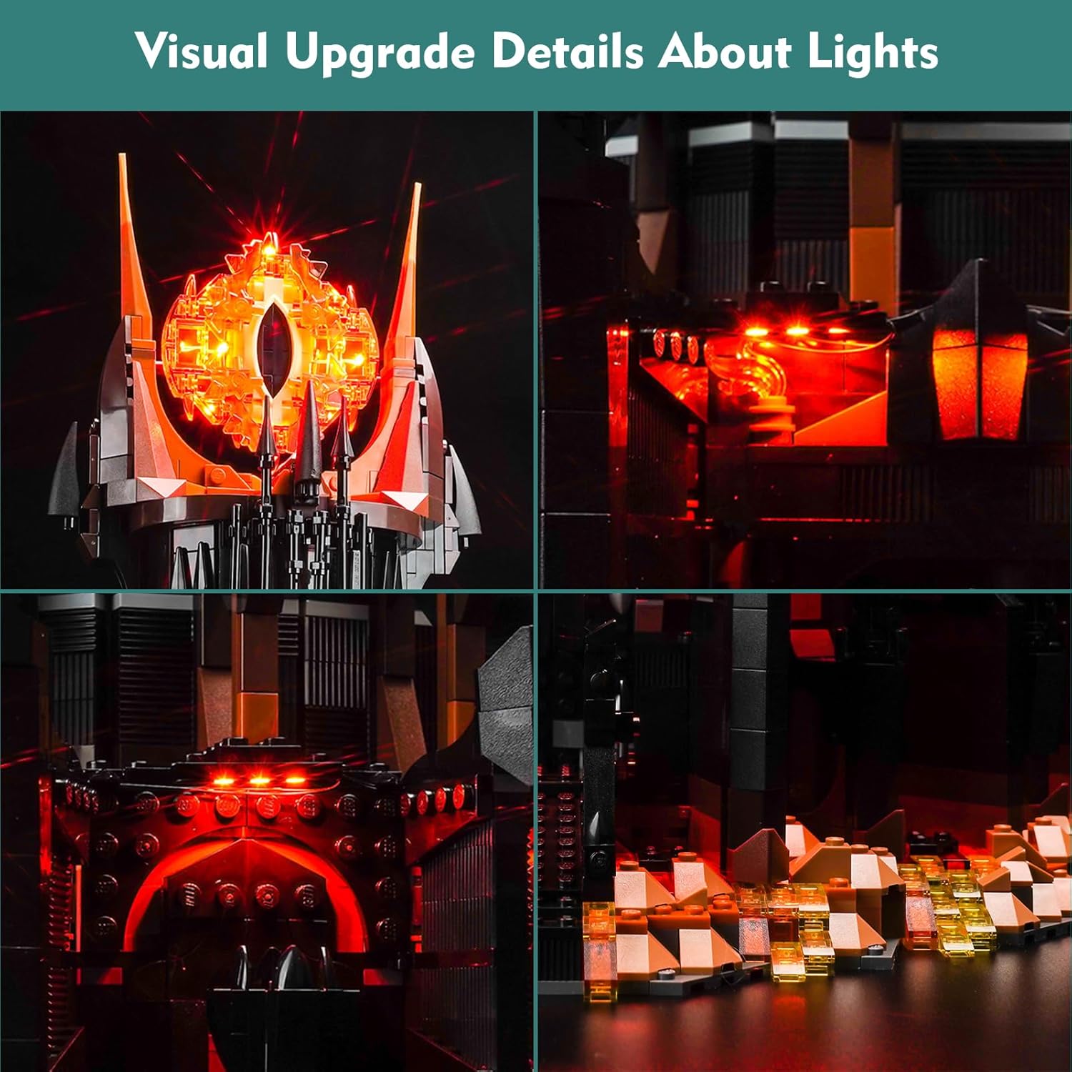 Light Kit Compatible with Lego Barad Dur 10333, Decor Lighting Compatible with Lego 10333 Barad Dur Sauron Dark Tower Castle for Fans, Lights Only No Models (Standard Version)