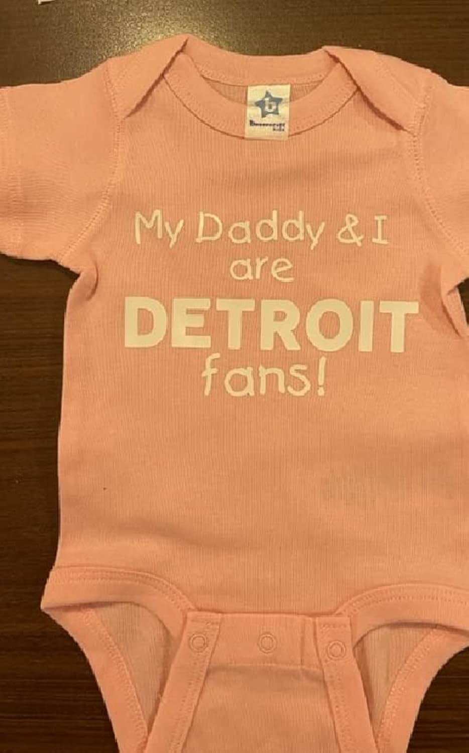 My Daddy and I are Detroit fans baby onesie ® bodysuit hockey baseball infant one piece