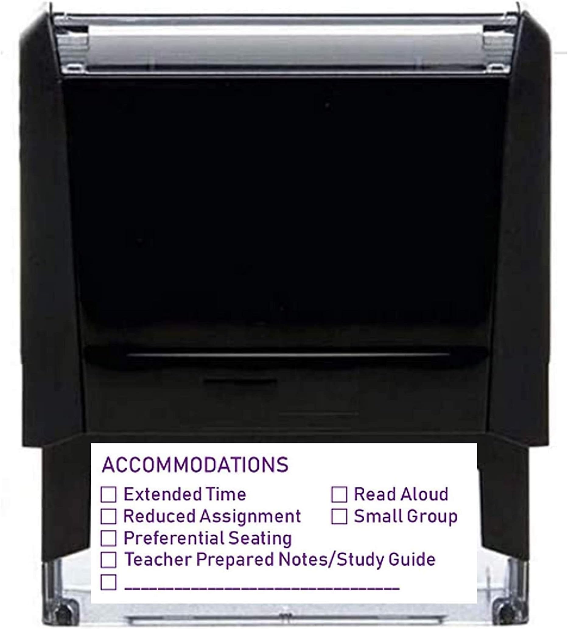 Choose Wording! - SPED Modifications Accommodation Teacher's Rubber Stamp Black Blue Red Green Purple