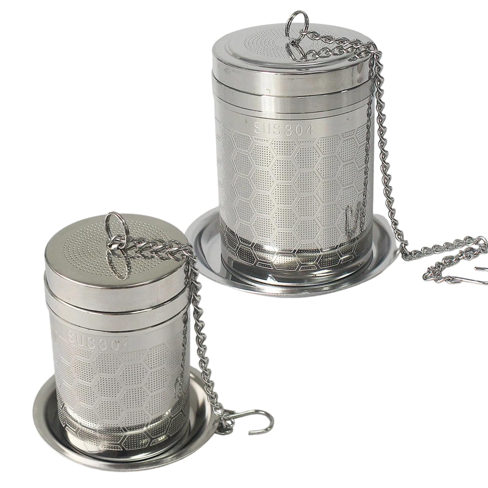 HZBB 304 Stainless Steel Strainer Coffee Filter and Tea Infuser with Drip Plate for Brewing Perfect Beverages Multipurpose Beverage Filter