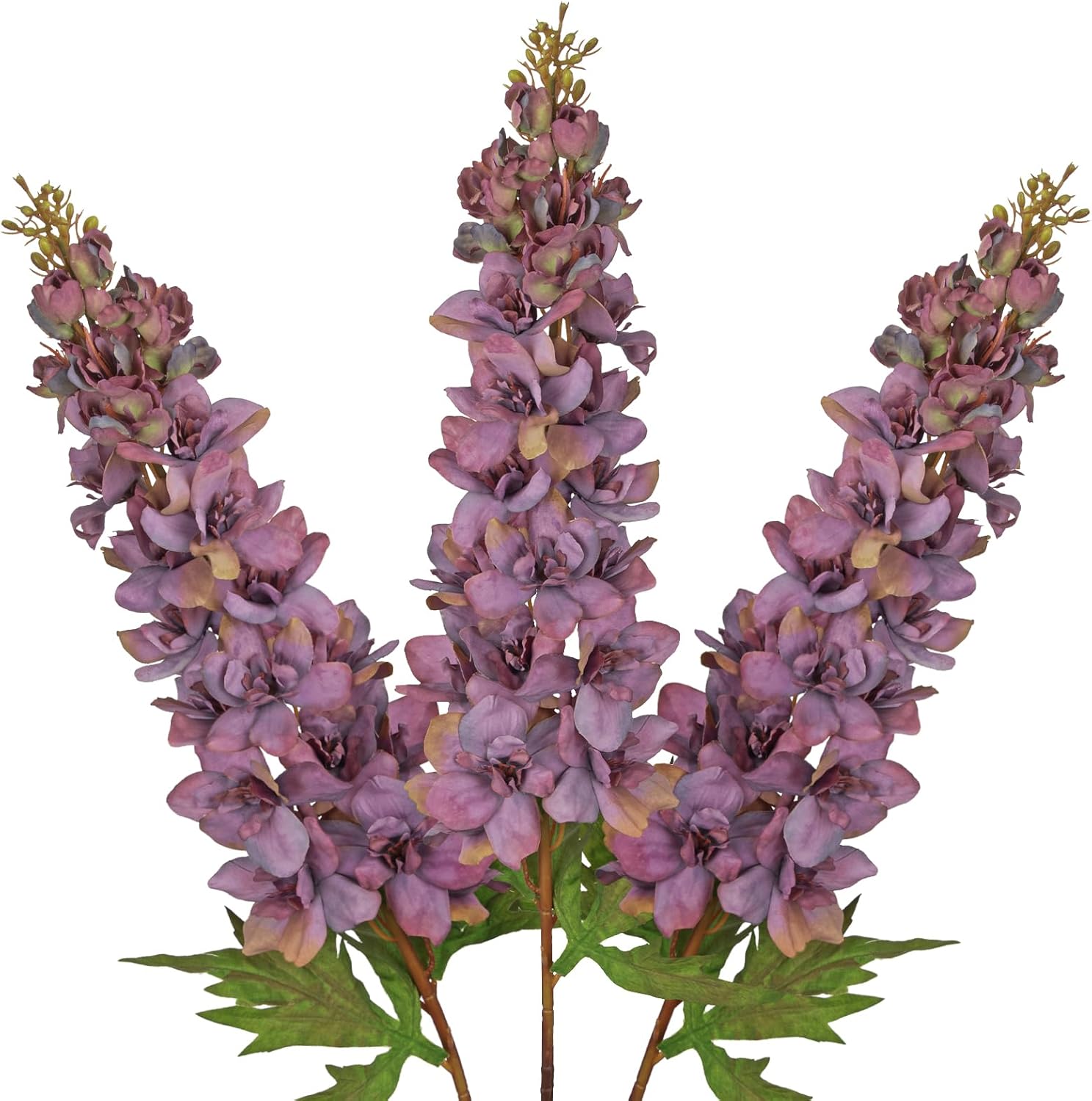 Briful 3PACK Artificial Delphinium Flowers – 36.2in Tall Faux Larkspur Silk Floral Stems Off White Fake Delphinium Flower for Indoor Home Decor Vase Arrangements