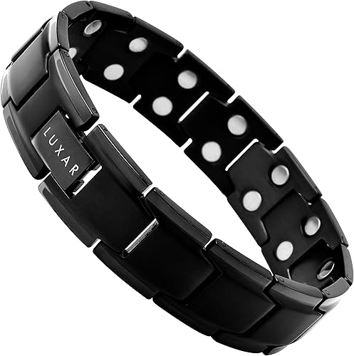 Miniatura 6 de Pulsera magnética de titanio para hombre  LUXAR Double Magnet Strength, Titanio, No es una piedra preciosa