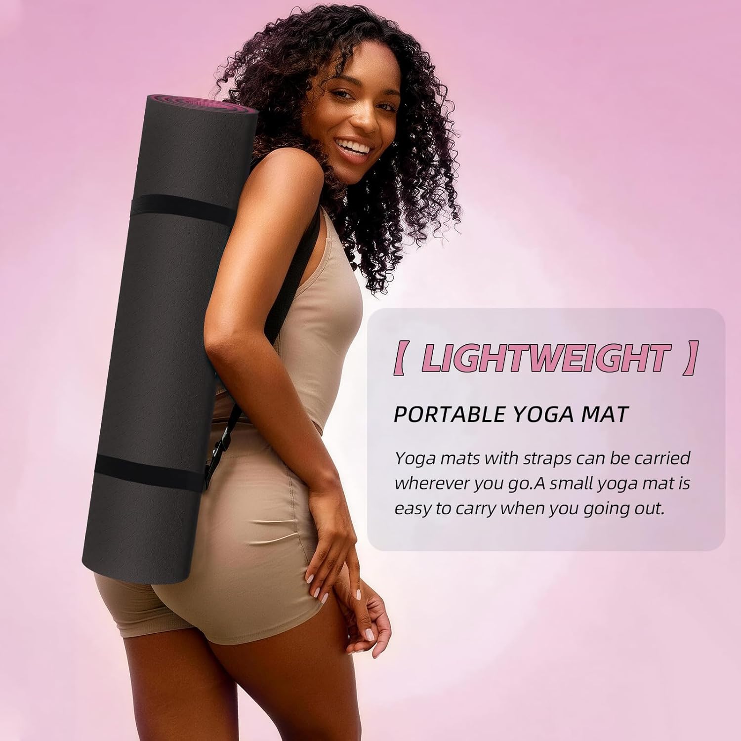 Yoga Mat Non Slip, Anti-Tear 1/4" & 2/5" Thick TPE Yoga Mats for Women and Men, a stylish and practical dual-tone yoga mat.72"x24" Exercise & Fitness Mat with Carrying Strap, Workout Mats for Yoga, Pilates and Floor Exercise
