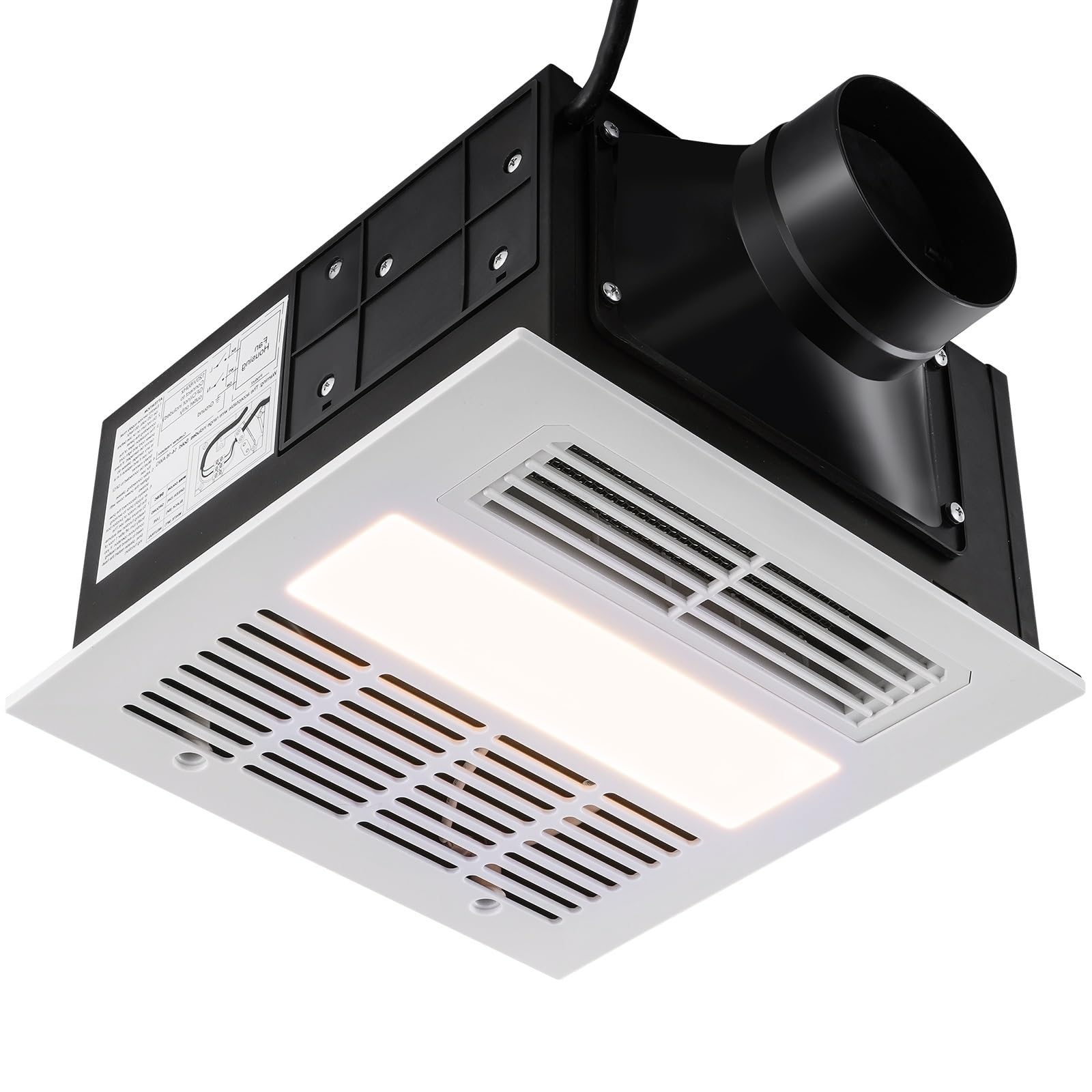 Extractor de aire for baño 80/110 CFM, alta eficiencia ventilación, 1,5 sones, bajo nivel ruido, ahorro energía,Ventilación confiable(80CFM)