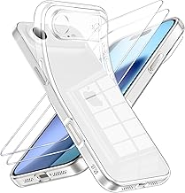 Viojrlra Chiaro Cover per Phone 17 Air con 2 Pezzi Pellicola Vetro Temperato, Anti Ingiallimento Antiurto Anti-Graffio, Silicone TPU Protettiva Case per Phone 17 Air, Trasparente