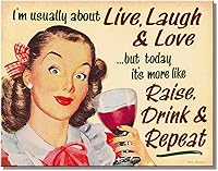 Vista 11 de Desperate Enterprises Cartel de lata con texto en inglés «Alcohol – I Only Drink to Make You More Interesting – Decoración nostálgica de metal