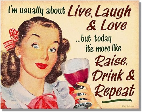 Miniatura 11 de Desperate Enterprises Cartel de lata con texto en inglés «Alcohol – I Only Drink to Make You More Interesting – Decoración nostálgica de metal