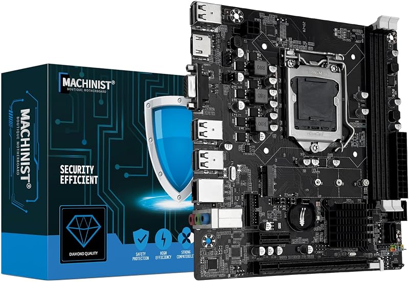 MACHINIST H61 LGA 1155 (Intel 2th/3th Gen) Gaming Motherboard, Flex-ATX Computer Motherboards Support PCIe 2.0, 100M LAN, DDR3, SATA M.2 for Intel i3,i5,i7/Xeon E3 V2/Pentium