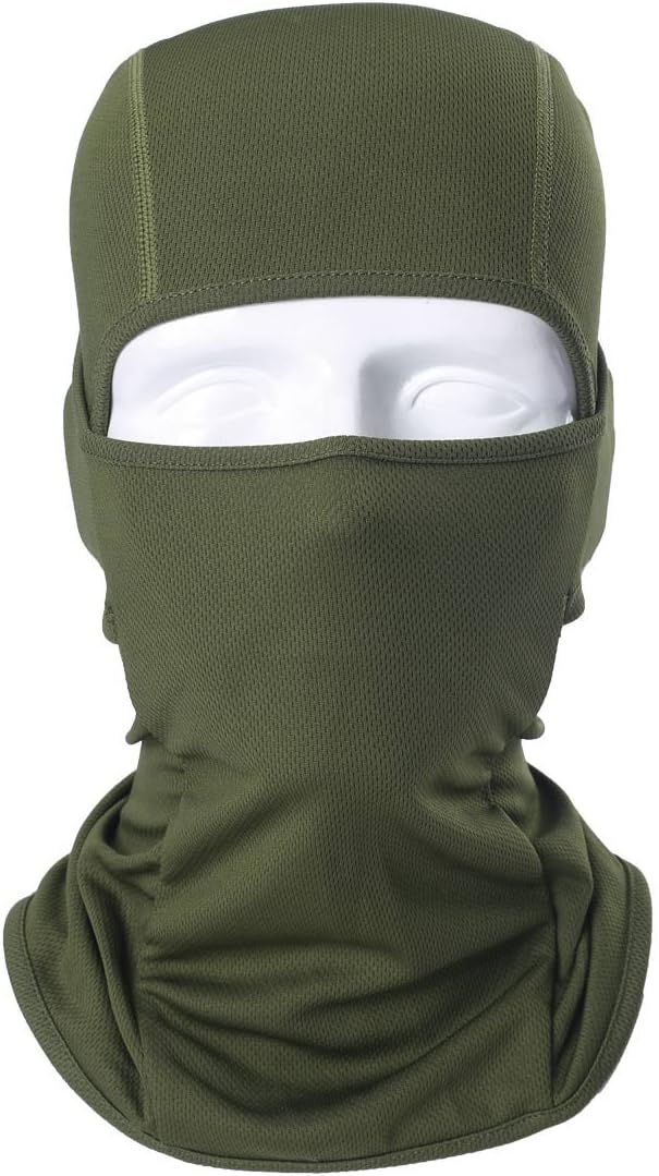 The Cool Silk Breathable diplopore Face Mask Dust-Proof Windproof Multifunctional Sports Cap Motorcycle Bicycle Bike Mask for Cycling,Camping, Climbing, Fishing, Hunting, Motorcycling (Dark Green)