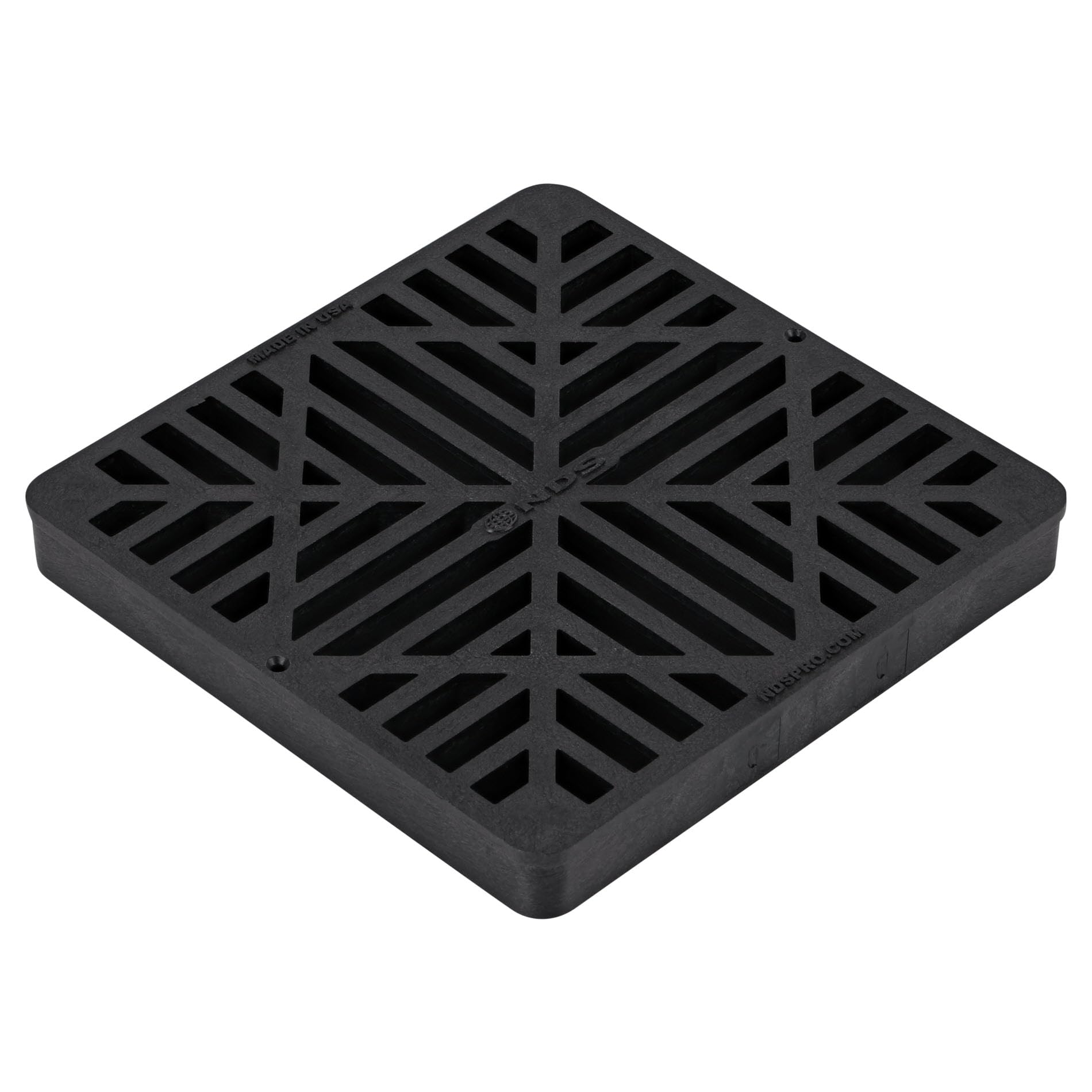 NDS 980G Square Catch Basin Drain Grate, Diamond Design, Fits 9-Inch Catch Basin Drain, Risers and Low Profile Adapter, 9-Inch, Black