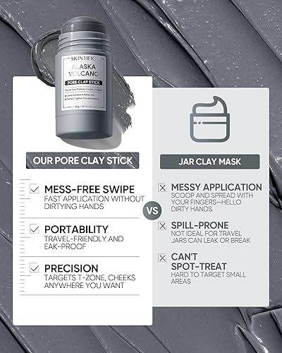 Miniatura 7 de Mascarilla facial para limpieza profunda de poros negros, máscara de barro con arcilla natural de volcán de Alaska, exfoliante suave, suavizante, no