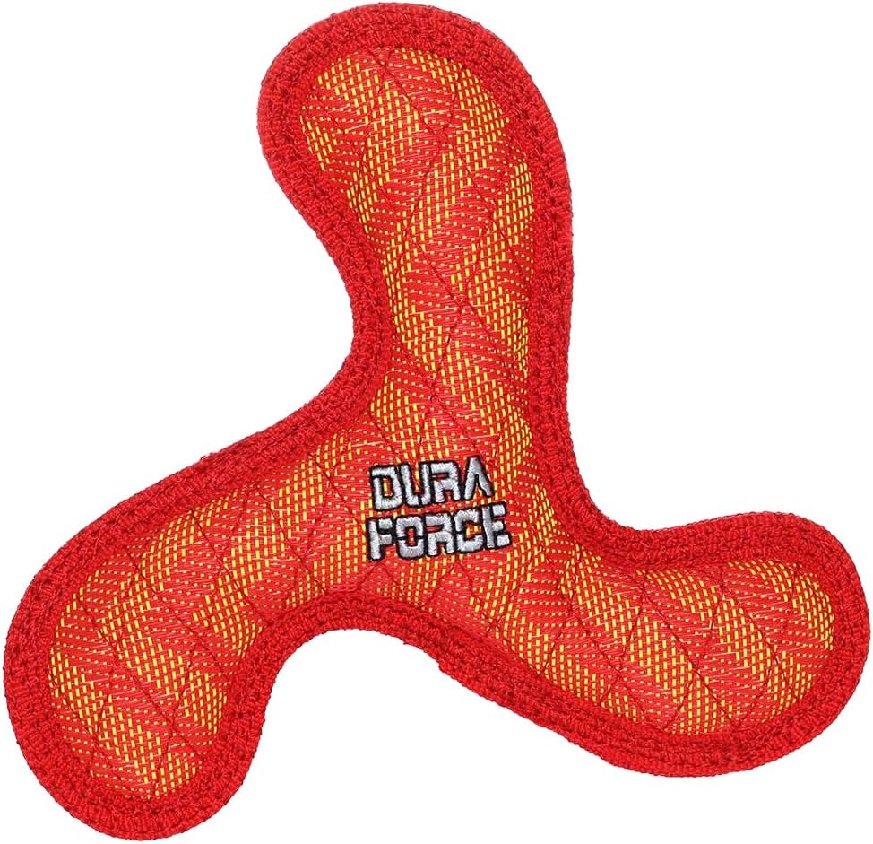 DuraForce Junior Boomerang Zig Zag Dog Toy, Red