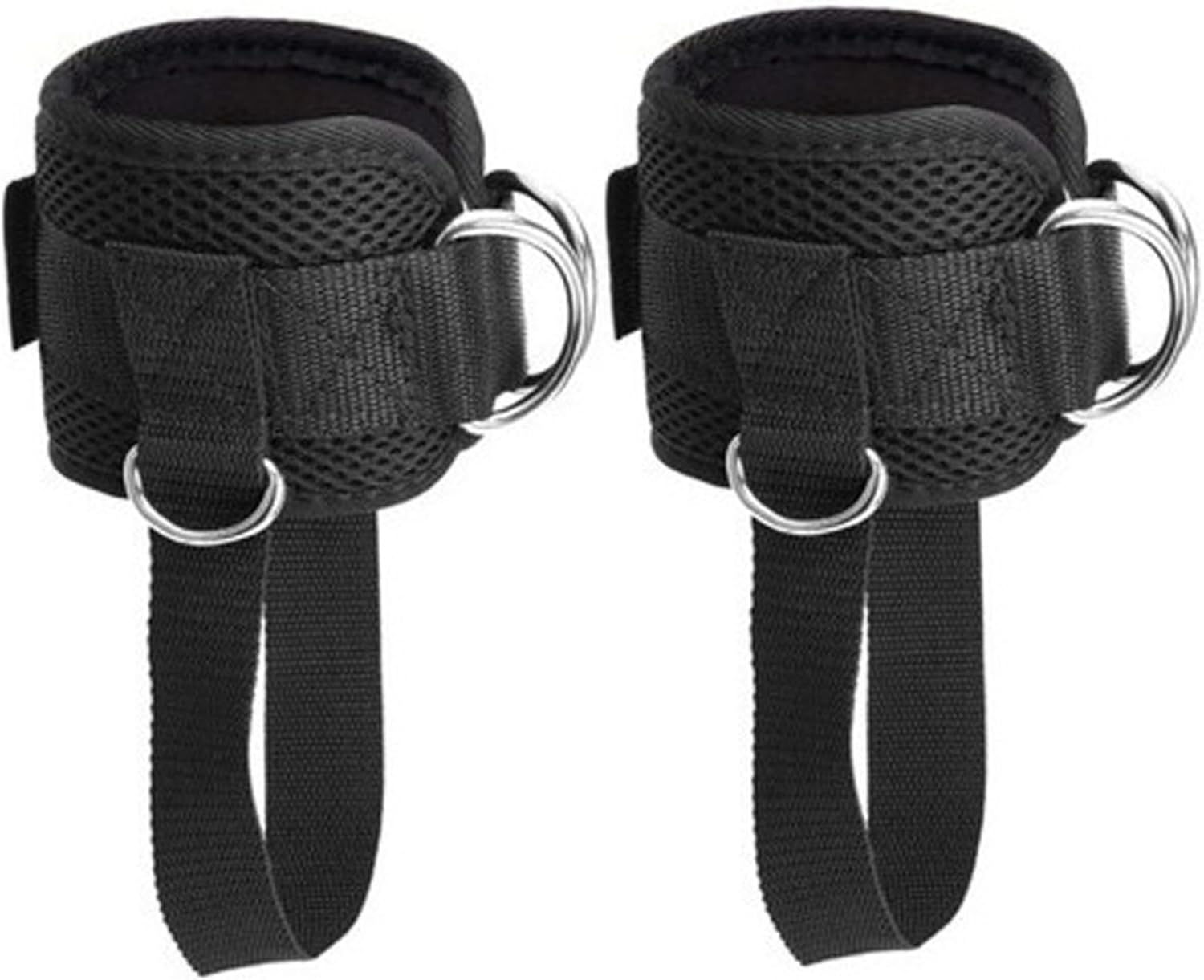 1 Pair Ankle Straps Adjustable D-Ring Ankle Strap for Cable Machine Comfortable Padded Work Out Cuffs for Kickback, Glute Workout, Leg Extension Cuff Cable Attachment Gym Straps