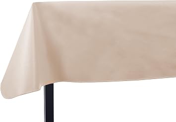 Yourtablecloth Heavy Duty Vinyl Rectangle or Square Tablecloth 6 Gauge Heavy Duty Tablecloth Flannel Backed Wipeable Tablecloth with Vivid Colors & Many Sizes 52 x 90 Sand