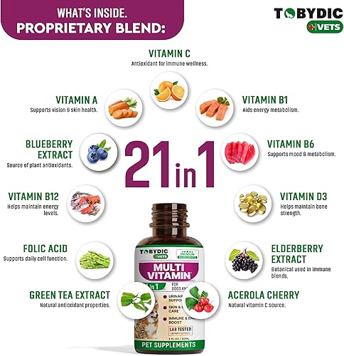 Miniatura 4 de Multivitamínico para gatos y perros 21 en 1 suplementos para mascotas con arándano y glucosamina  Medicina natural y apoyo para infecciones