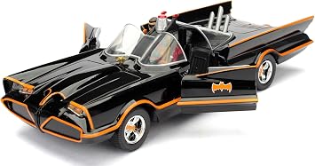Jada, 9398259314R00, Batman 1966 Classic Batmobile Model Aracı, Serbest Tekerlek, Die-Cast (Metal), Açılabilen Parçalar (Kapı), 22 Cm, 1:24