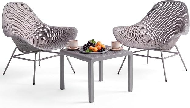 KINGBO 3-Piece Modern Casual Sofa Set | Waterproof, durable PP furniture suitable for indoor and outdoor use, gardens, patios, poolside areas, and cafes