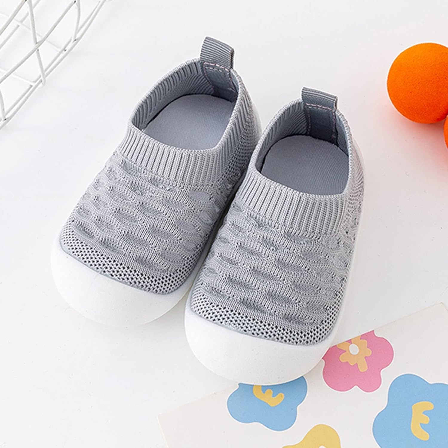 Toddler Boy Shoes Infant Toddler Shoes Hollow Out Slip On Socks Shoes Soft Sole Non Slip Wear Out (Grey, 3.5-4.5 Years)